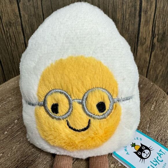 Jellycat Boiled Egg Geek FAST SHIP NEW - Picture 2 of 7